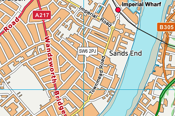 SW6 2PJ map - OS VectorMap District (Ordnance Survey)