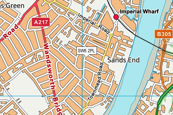 SW6 2PL map - OS VectorMap District (Ordnance Survey)