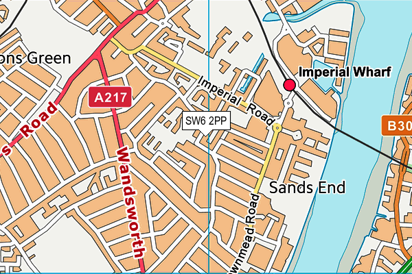 SW6 2PP map - OS VectorMap District (Ordnance Survey)