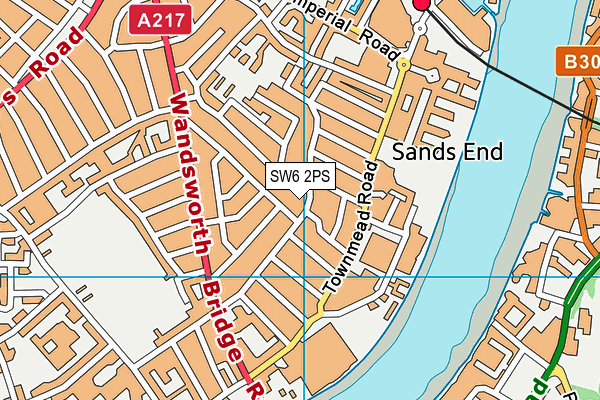 SW6 2PS map - OS VectorMap District (Ordnance Survey)