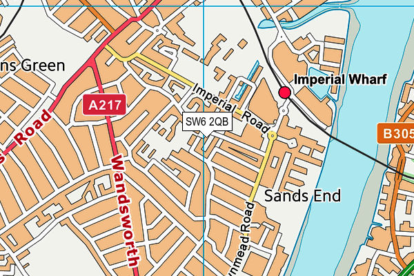 SW6 2QB map - OS VectorMap District (Ordnance Survey)