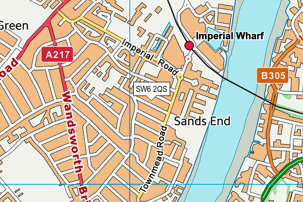 SW6 2QS map - OS VectorMap District (Ordnance Survey)