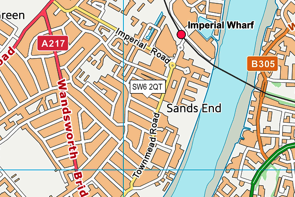 SW6 2QT map - OS VectorMap District (Ordnance Survey)