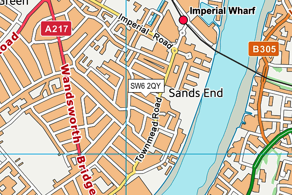 SW6 2QY map - OS VectorMap District (Ordnance Survey)