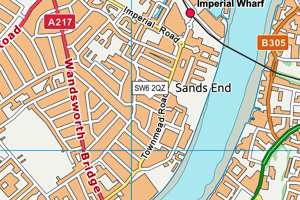 SW6 2QZ map - OS VectorMap District (Ordnance Survey)