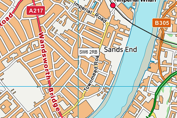 SW6 2RB map - OS VectorMap District (Ordnance Survey)