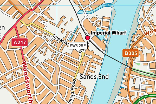 SW6 2RE map - OS VectorMap District (Ordnance Survey)