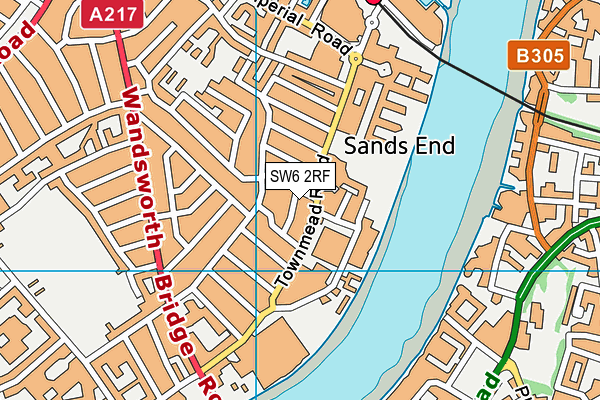 SW6 2RF map - OS VectorMap District (Ordnance Survey)