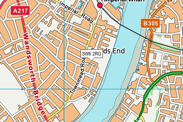 SW6 2RG map - OS VectorMap District (Ordnance Survey)