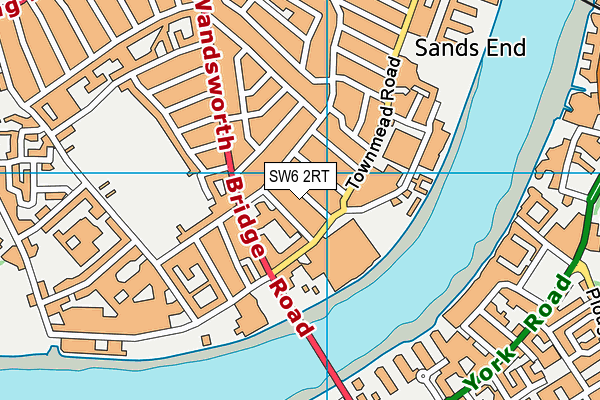 SW6 2RT map - OS VectorMap District (Ordnance Survey)