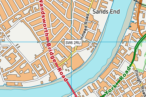 SW6 2RU map - OS VectorMap District (Ordnance Survey)