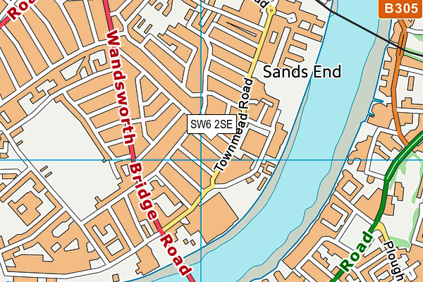 SW6 2SE map - OS VectorMap District (Ordnance Survey)