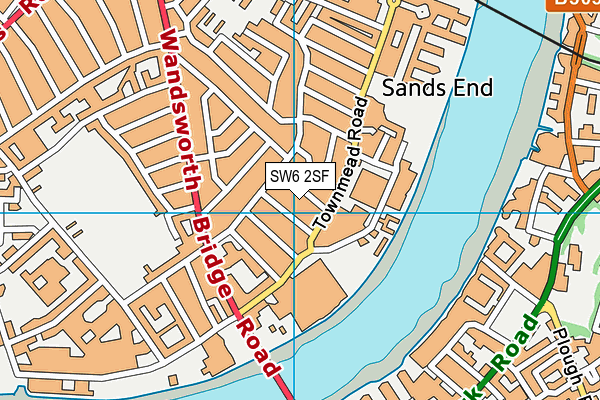 SW6 2SF map - OS VectorMap District (Ordnance Survey)