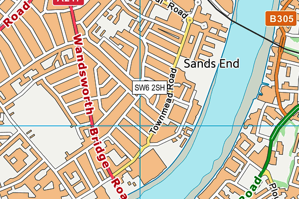 SW6 2SH map - OS VectorMap District (Ordnance Survey)