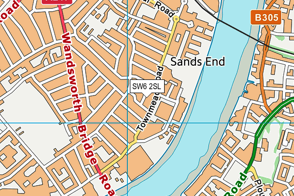 SW6 2SL map - OS VectorMap District (Ordnance Survey)