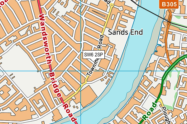 SW6 2SP map - OS VectorMap District (Ordnance Survey)