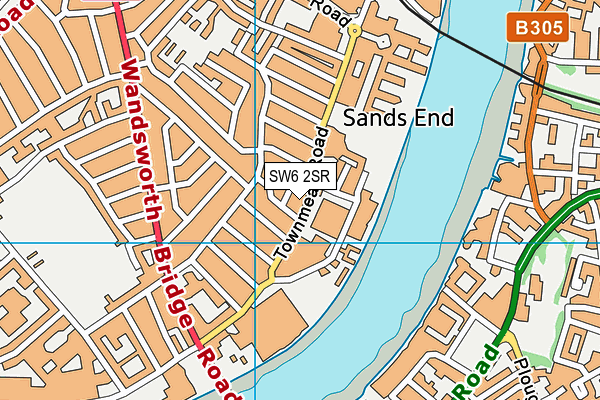 SW6 2SR map - OS VectorMap District (Ordnance Survey)