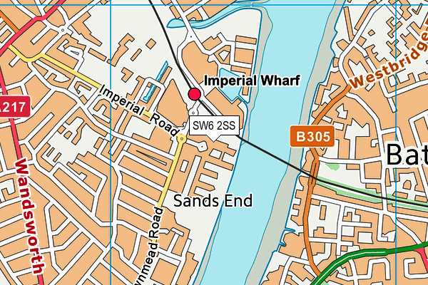 SW6 2SS map - OS VectorMap District (Ordnance Survey)