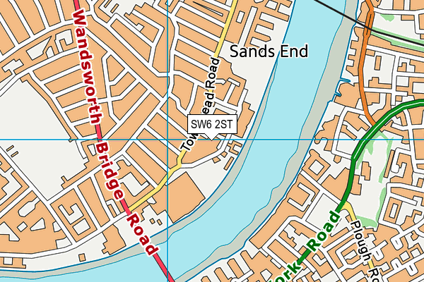 SW6 2ST map - OS VectorMap District (Ordnance Survey)