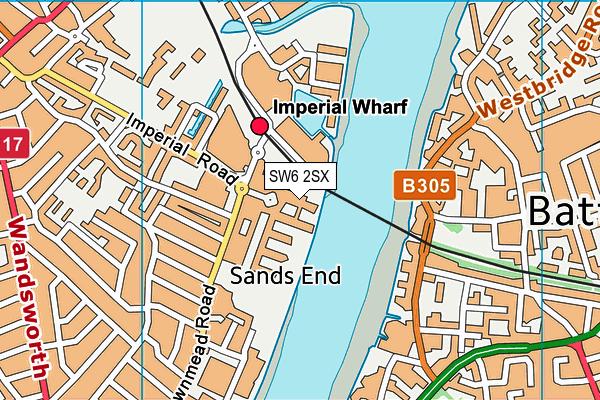 SW6 2SX map - OS VectorMap District (Ordnance Survey)