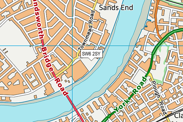 SW6 2SY map - OS VectorMap District (Ordnance Survey)