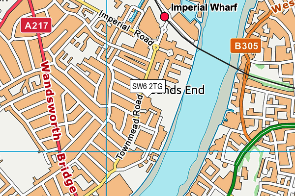 SW6 2TG map - OS VectorMap District (Ordnance Survey)