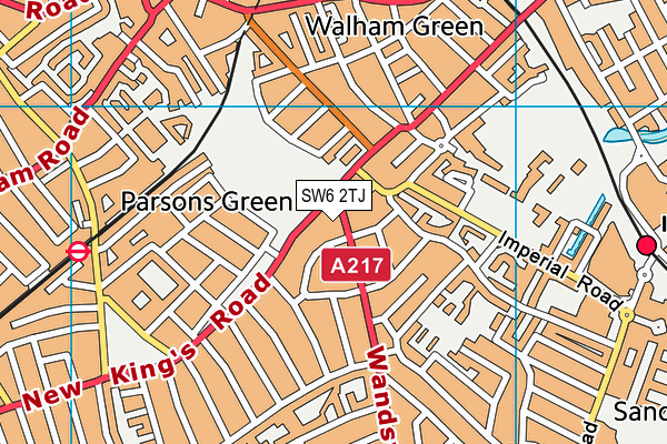 SW6 2TJ map - OS VectorMap District (Ordnance Survey)