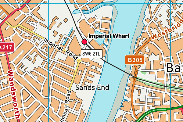 SW6 2TL map - OS VectorMap District (Ordnance Survey)