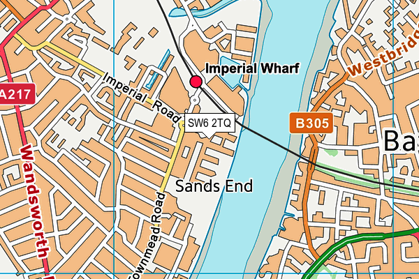 SW6 2TQ map - OS VectorMap District (Ordnance Survey)