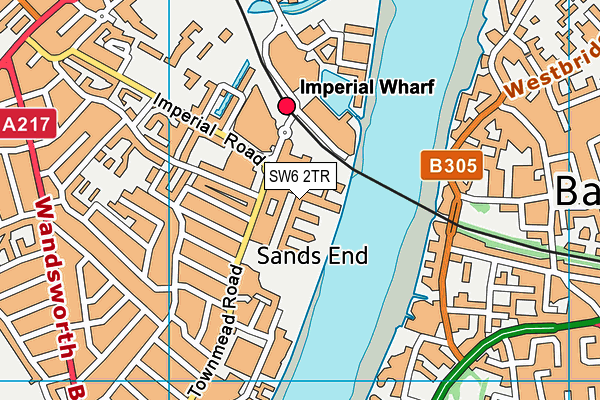 SW6 2TR map - OS VectorMap District (Ordnance Survey)