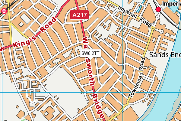 SW6 2TT map - OS VectorMap District (Ordnance Survey)