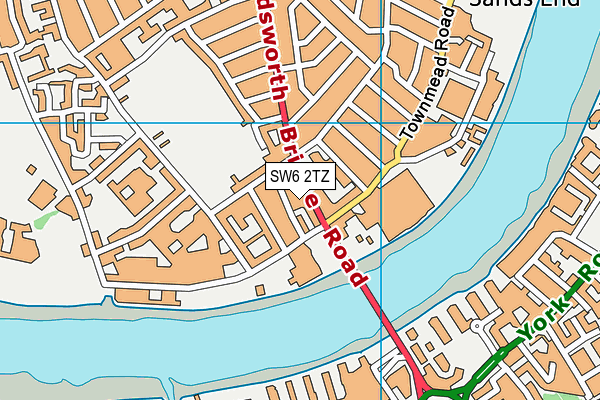 SW6 2TZ map - OS VectorMap District (Ordnance Survey)