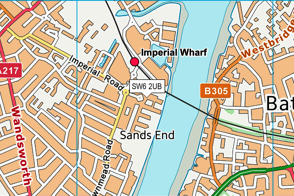 SW6 2UB map - OS VectorMap District (Ordnance Survey)