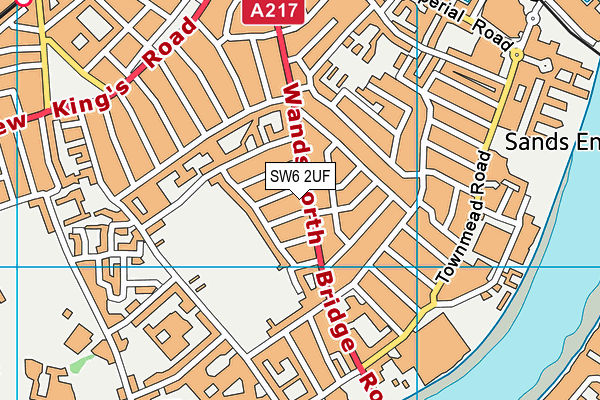 SW6 2UF map - OS VectorMap District (Ordnance Survey)