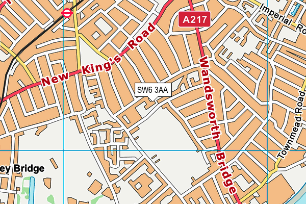 SW6 3AA map - OS VectorMap District (Ordnance Survey)