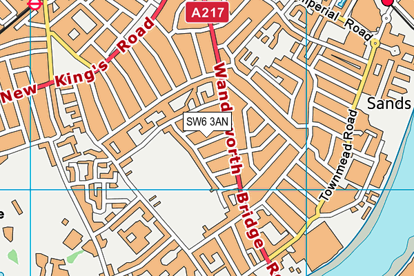 SW6 3AN map - OS VectorMap District (Ordnance Survey)