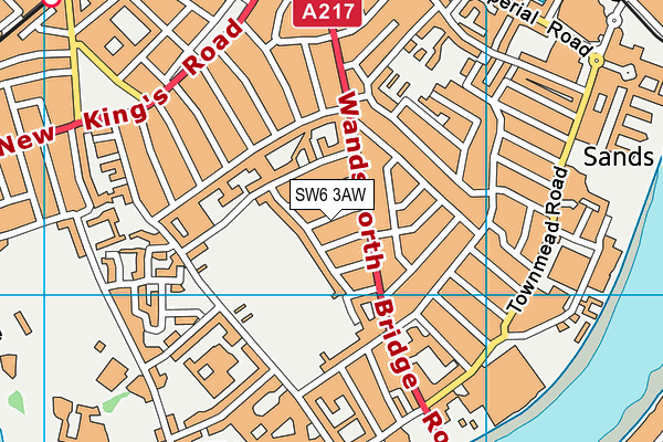 SW6 3AW map - OS VectorMap District (Ordnance Survey)