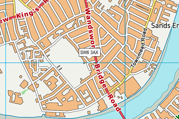 SW6 3AX map - OS VectorMap District (Ordnance Survey)