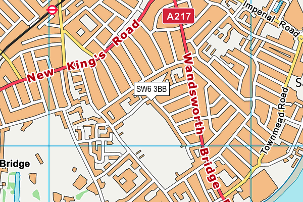 SW6 3BB map - OS VectorMap District (Ordnance Survey)