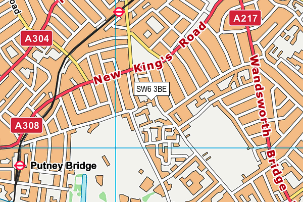 SW6 3BE map - OS VectorMap District (Ordnance Survey)