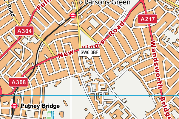 SW6 3BF map - OS VectorMap District (Ordnance Survey)