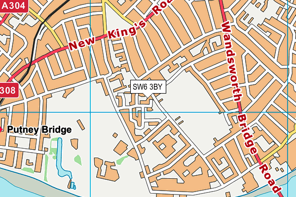 SW6 3BY map - OS VectorMap District (Ordnance Survey)