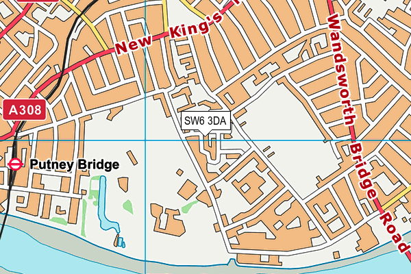 SW6 3DA map - OS VectorMap District (Ordnance Survey)