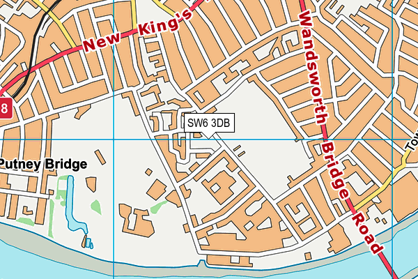 SW6 3DB map - OS VectorMap District (Ordnance Survey)