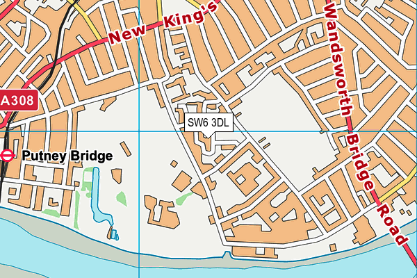 SW6 3DL map - OS VectorMap District (Ordnance Survey)