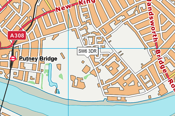 SW6 3DR map - OS VectorMap District (Ordnance Survey)