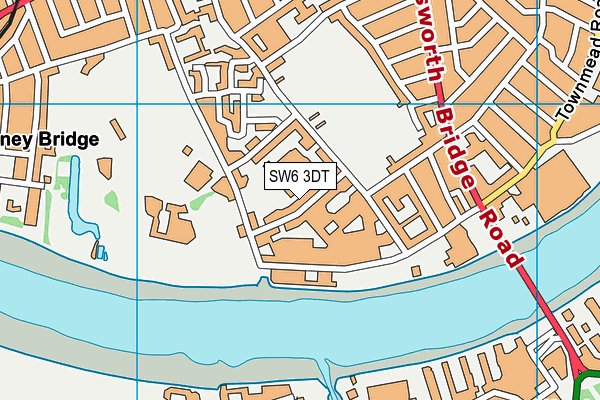 SW6 3DT map - OS VectorMap District (Ordnance Survey)
