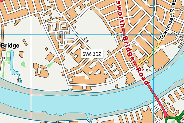 SW6 3DZ map - OS VectorMap District (Ordnance Survey)