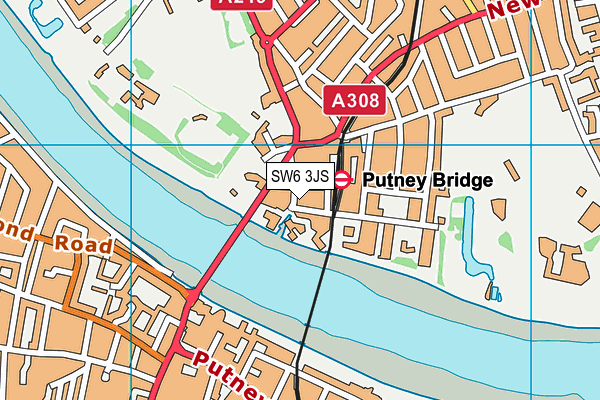 SW6 3JS map - OS VectorMap District (Ordnance Survey)