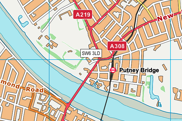 SW6 3LD map - OS VectorMap District (Ordnance Survey)